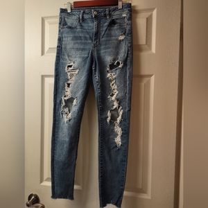 Women's American Eagle Outfitters Hi Rise Jegging Size 8 Skinny Blue Jeans